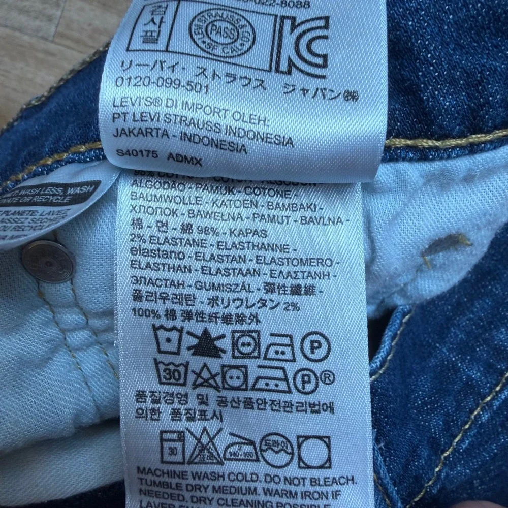 Levi's 513 Slim Straight Jeans Mens 32x34 Dark Wash Indigo Stretch Denim Pants